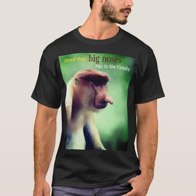 Proboscis apa med stor näsa t shirt (Framsida)