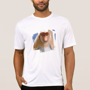 Proboscis Monkey Colorful Geometric Background T Shirt