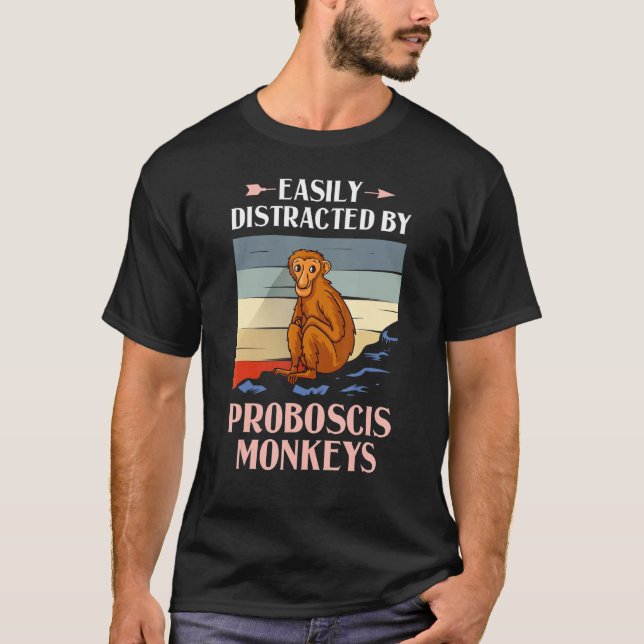 Proboscis Monkey Funny Long Nged Monkey T Shirt (Framsida)