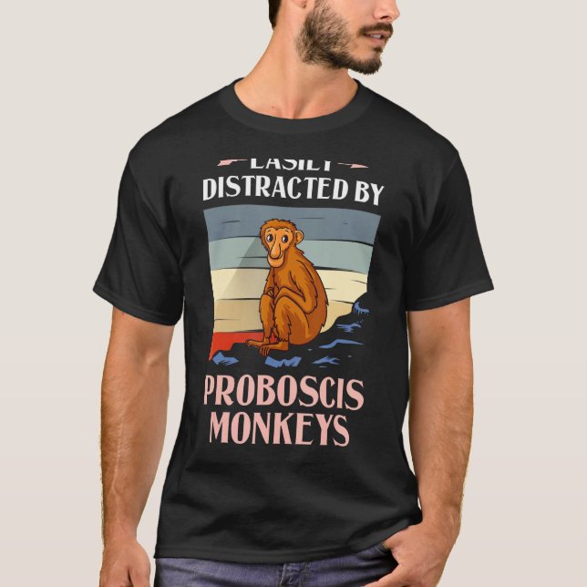 Proboscis Monkey Funny Long Nged Monkey T Shirt (Framsida)