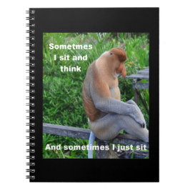 Proboscis Monkey - ibland sitter jag och Tänka Anteckningsbok Med Spiral