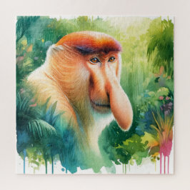 Proboscis Monkey in Watercolors REF39 - Watercolor Pussel
