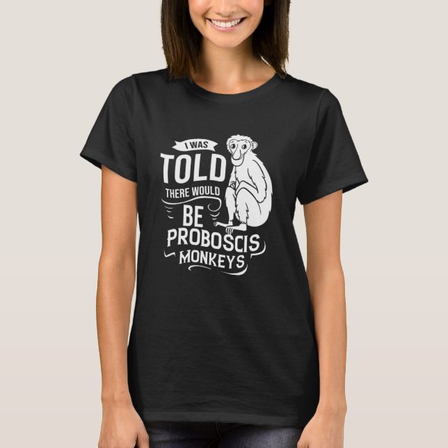 Proboscis Monkey Long Nged Monkey T Shirt (Framsida)