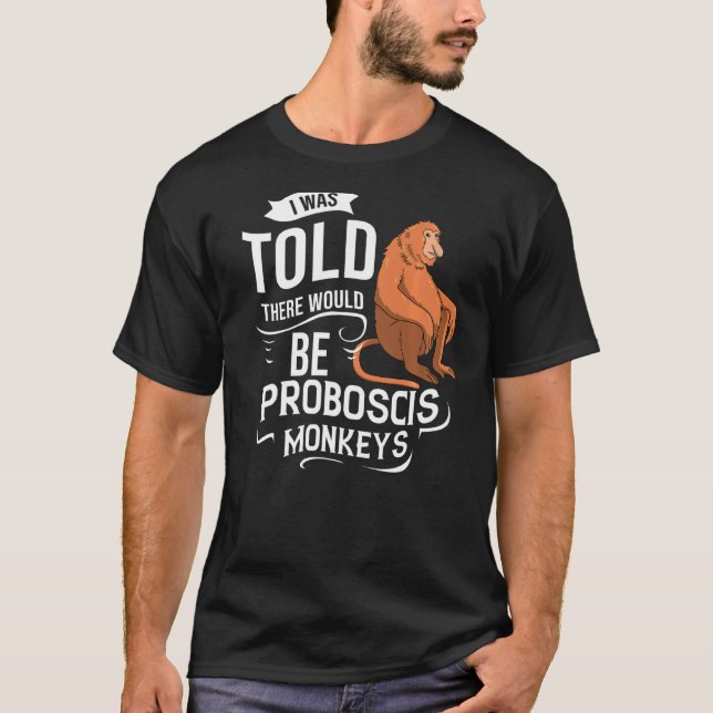 Proboscis Monkey Long Nged Monkey T Shirt (Framsida)