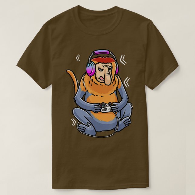 Proboscis Monkey Video Game Gaming  Long Nosed Mon T Shirt (Design framsida)