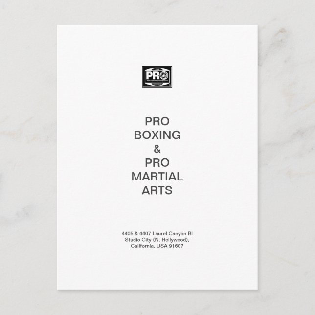 #PROBOXING & #PROMARTIALARTS HELG VYKORT (Framsida)