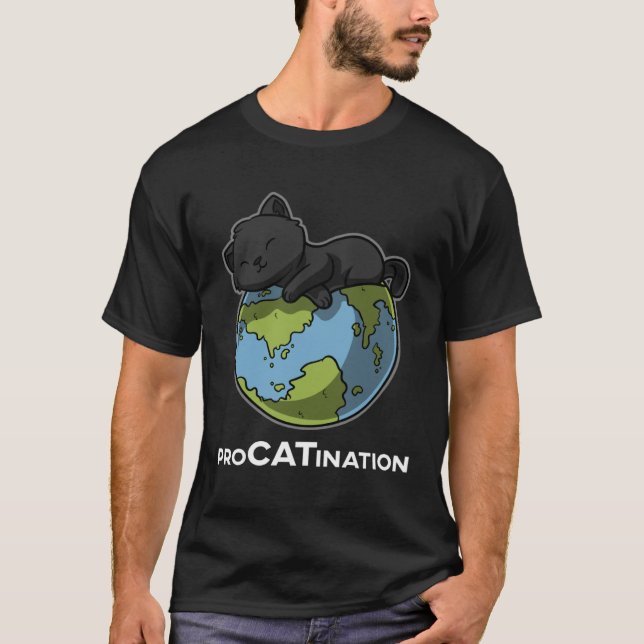 ProCATinering Lata Katt Kattunge Värld T Shirt (Framsida)
