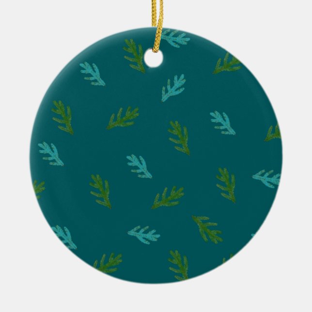 Procent av en skog julgransprydnad keramik (Framsidan)