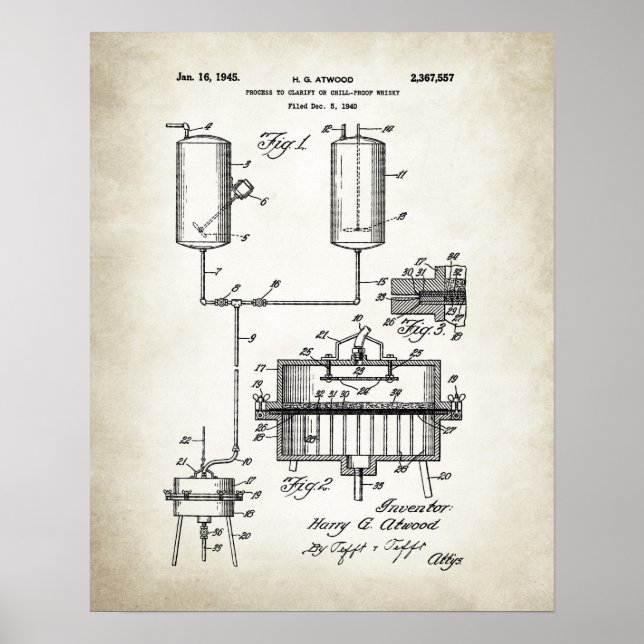 Processaa för att förtydliga eller kylsäkra whisky poster (Framsidan)