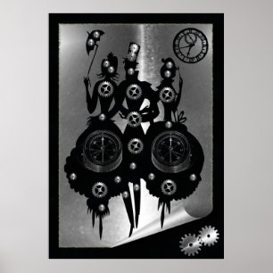 Processaa Steampunk Silhouette Poster
