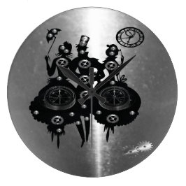 Processaa Steampunk Silhouette Stor Klocka