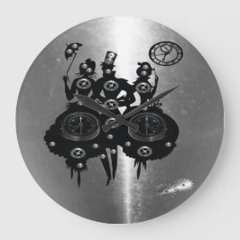 Processaa Steampunk Silhouette Stor Klocka