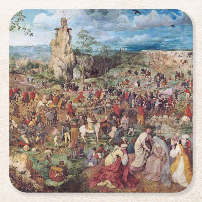 Processen till Calvariation, Pieter Bruegel Underlägg Papper Kvadrat (Framsidan)