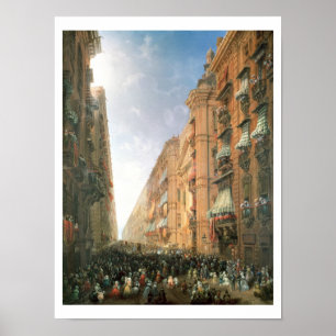 Procession av Corpus Christi in via Dora Grossa, T Poster