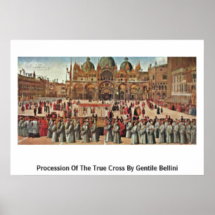 Procession av den riktiga kor av gentilen Bellini Poster
