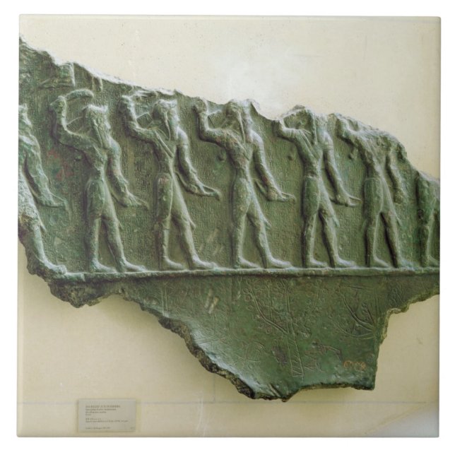 Procession av Elamite krigare, Susa, Iran, Elamit Kakelplatta (Framsidan)