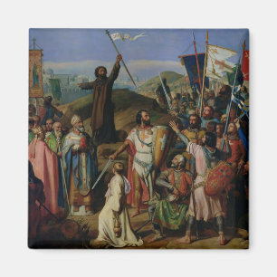 Procession av korsfarare runt om Jerusalem Magnet