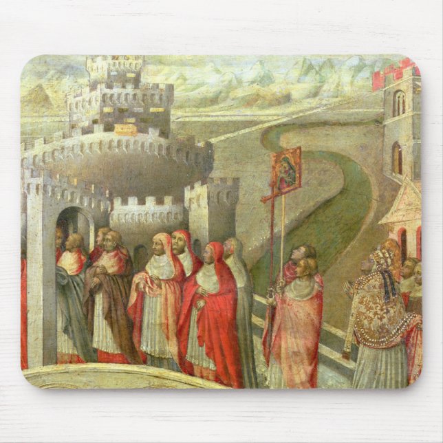 Procession av St Gregory till den Castel St.en Musmatta (Framsidan)