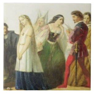 Procession av tecken från Shakespeare (olja på Kakelplatta