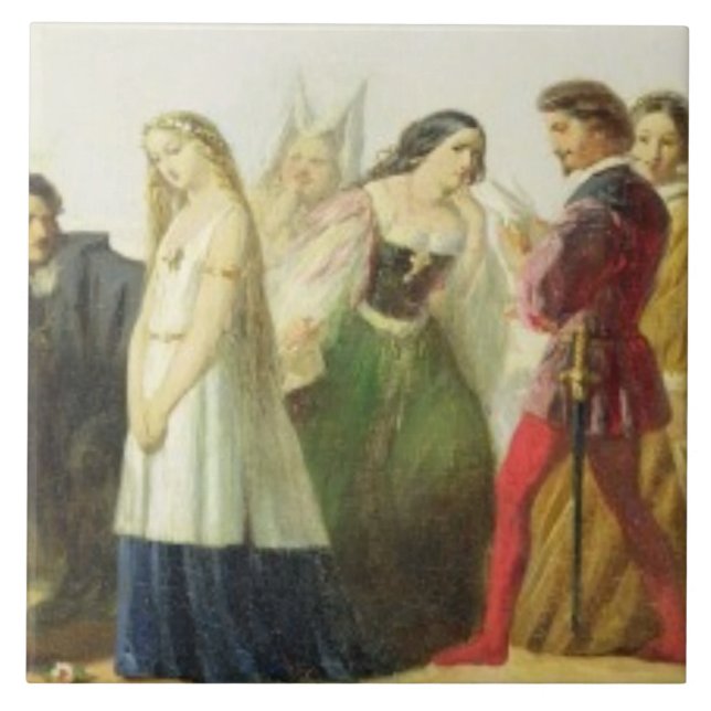 Procession av tecken från Shakespeare (olja på Kakelplatta (Framsidan)