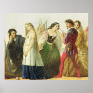 Procession av tecken från Shakespeare (olja på Poster