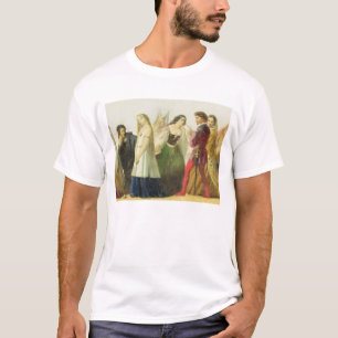 Procession av tecken från Shakespeare (olja på T-shirt
