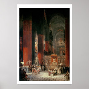 Procession i den Seville domkyrkan, 1833 (olja på Poster
