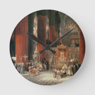 Procession i den Seville domkyrkan, 1833 (olja på Rund Klocka
