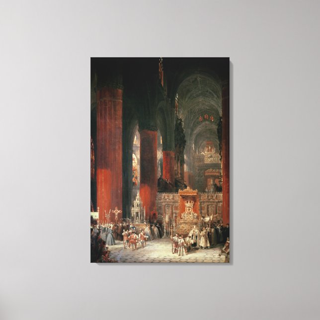 Procession i Sevillas katedral, 1833 (olja på kanv Canvastryck (Framsida)