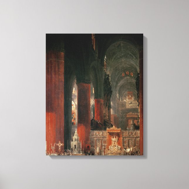 Procession i Sevillas katedral, 1833 (olja på kanv Canvastryck (Framsida)