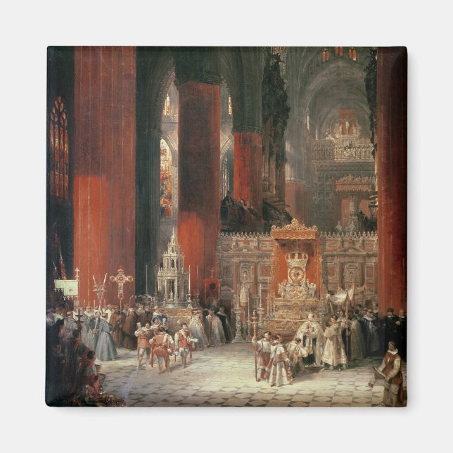 Procession i Sevillas katedral, 1833 (olja på kanv Magnet (Framsidan)