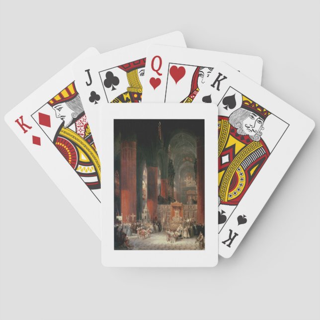 Procession i Sevillas katedral, 1833 (olja på kanv Spelkort (Baksidan)