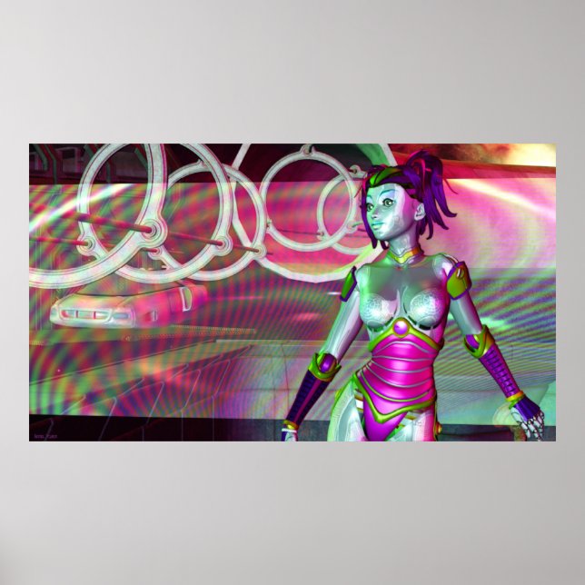 Procession Science fiction Robot Panaramic Poster (Framsidan)