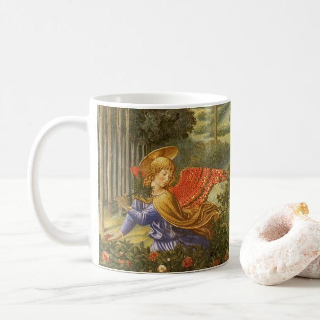 Processionen av de vise männen Ängel av Benozzo Go Kaffemugg (Med munk)