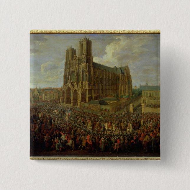 Processionen av kungen Louis XV Knapp (Framsida)