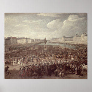Processionen av Louis XIV (1638-1715) över Poster