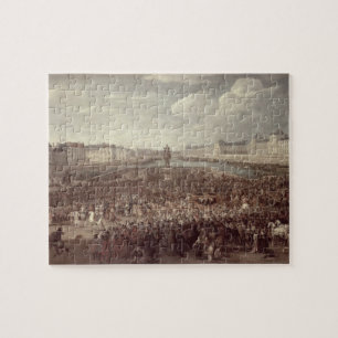 Processionen av Louis XIV (1638-1715) över Pussel