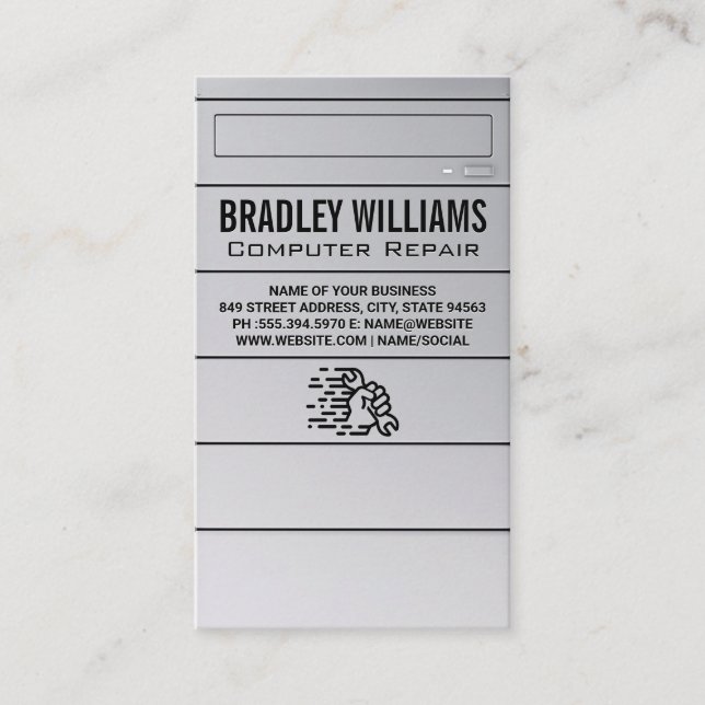 Processorelektronik | Wrench i Hand-Affärskortet Visitkort (Framsida)