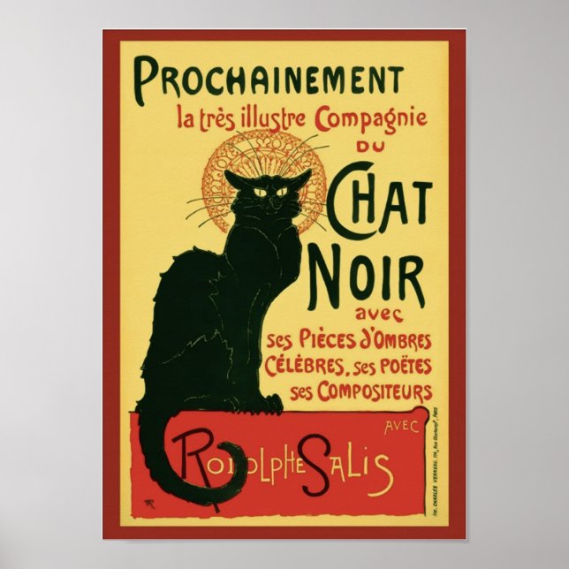 Prochainement Le Chatta Noir Steinlen Fine Art Poster (Framsidan)