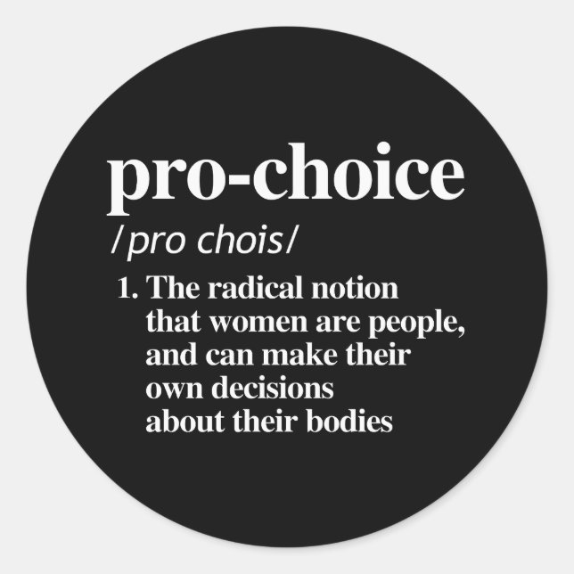 ProChoice-definition Runt Klistermärke (Framsida)