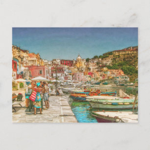 Procida Island, Italien Kanvastryck Vykort