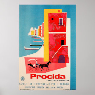 Procida Kusten, Neapel, Italien Poster