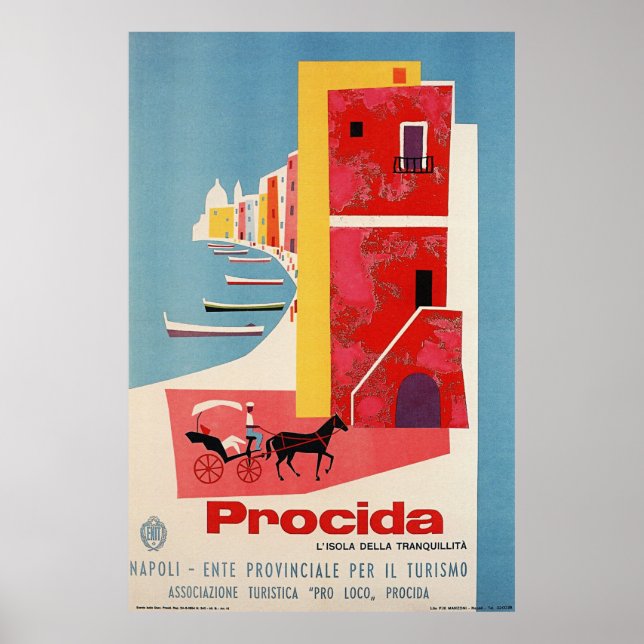 Procida Kusten, Neapel, Italien Poster (Framsidan)