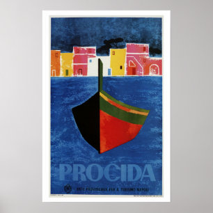 Procida Neaples Italien retro vintage resor ad Poster