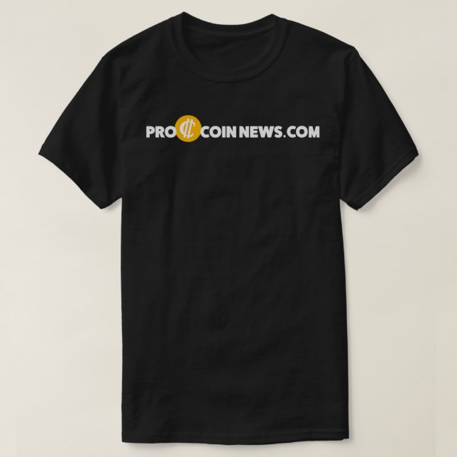 ProCoinNews, vit text T Shirt (Design framsida)