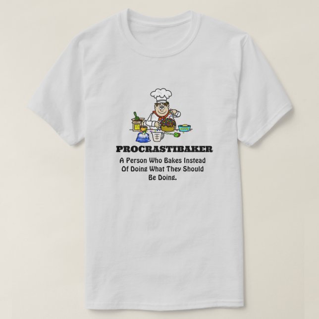 Procrastibaker Baking T-Shirt (Design framsida)