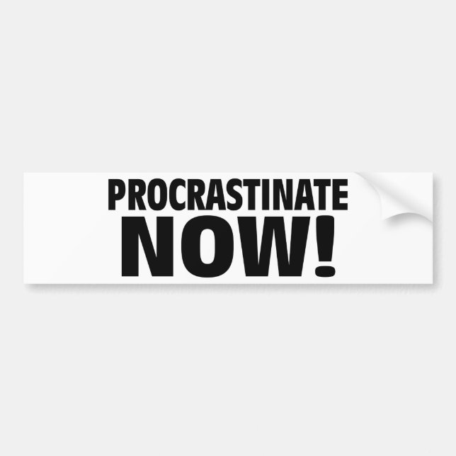 Procrastinate nu! bildekal (Framsidan)