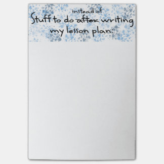 Procrastinating lärare anteckningsblock post-it block