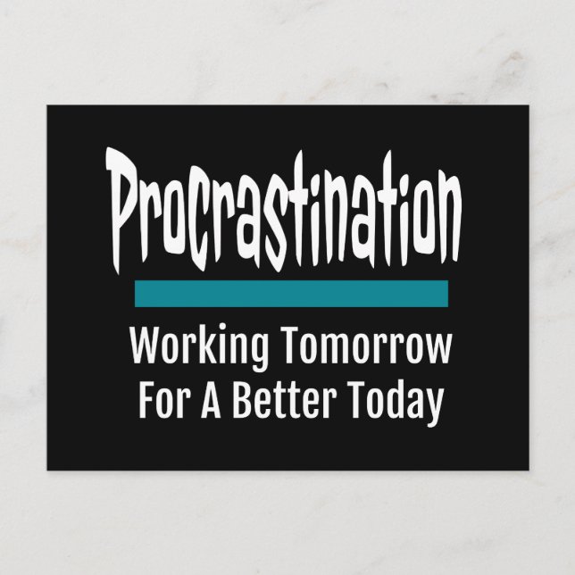 Procrastination Funny Vykort (Framsida)