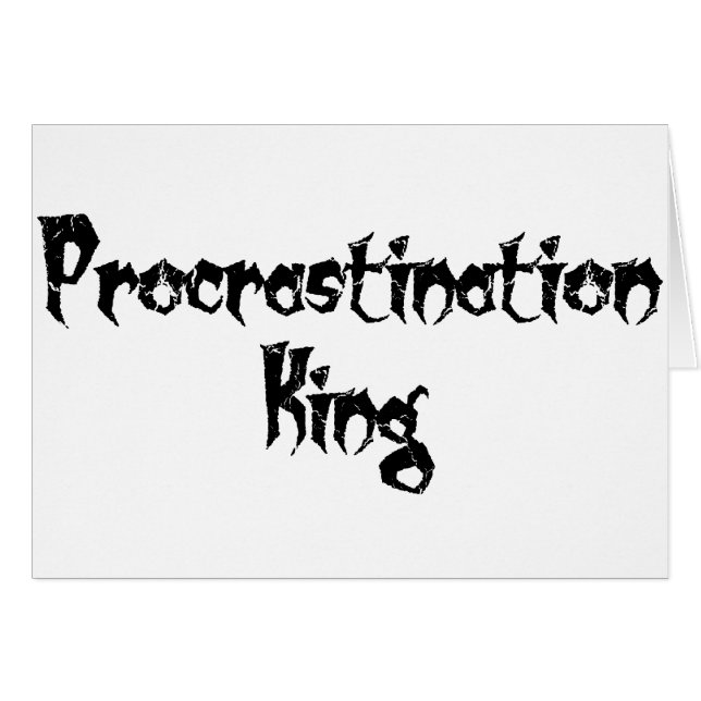 Procrastination Kung Hälsningskort (Framsidan Horizontal)